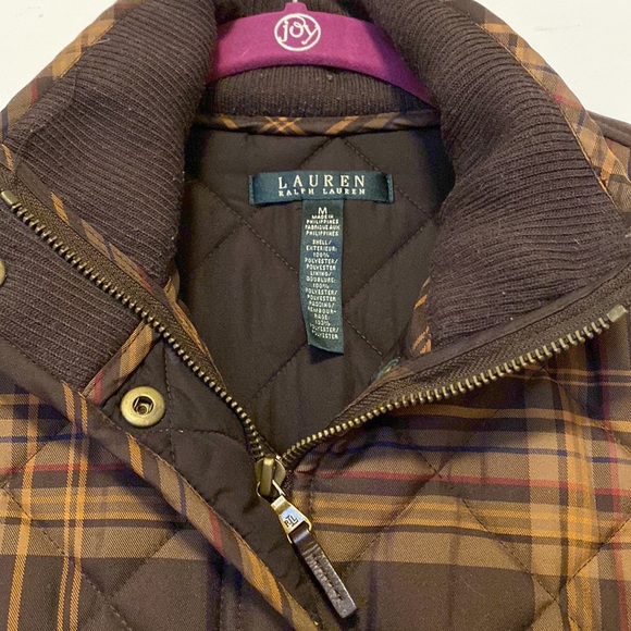 Lauren by Ralph Lauren Brown plaid patterned utility vest - Picture 2 of 4